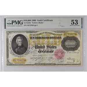 $10,000 1900 Small Red Gold Certificates 1225h