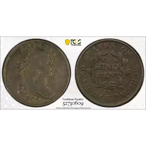 1806 1/2C Small 6, No Stems, BN (2)
