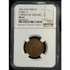 1863 F-630K-1b T. BRIMELOW, DRUGGIST