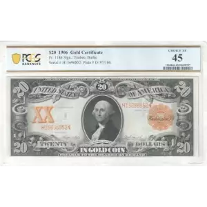 $20 1906 Gold Gold Certificates 1186 (2)