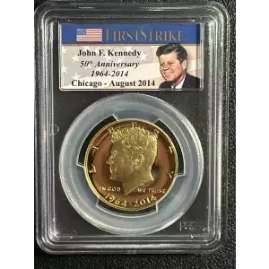 2014-W 50C Gold 50th Anniversary Chicago - August 2014 FS - First Strike, DCAM