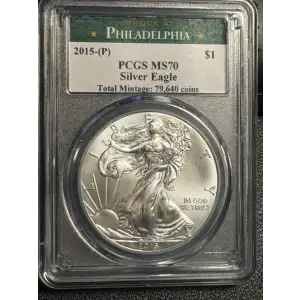 2015-(P) $1 Silver Eagle Total Mintage: 79,640 coins