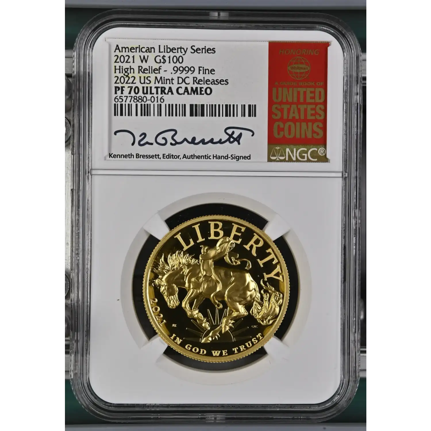 2021-W American Liberty Gold NGC PF-70 ULTRA CAMEO HIGH RELIEF BRONCO