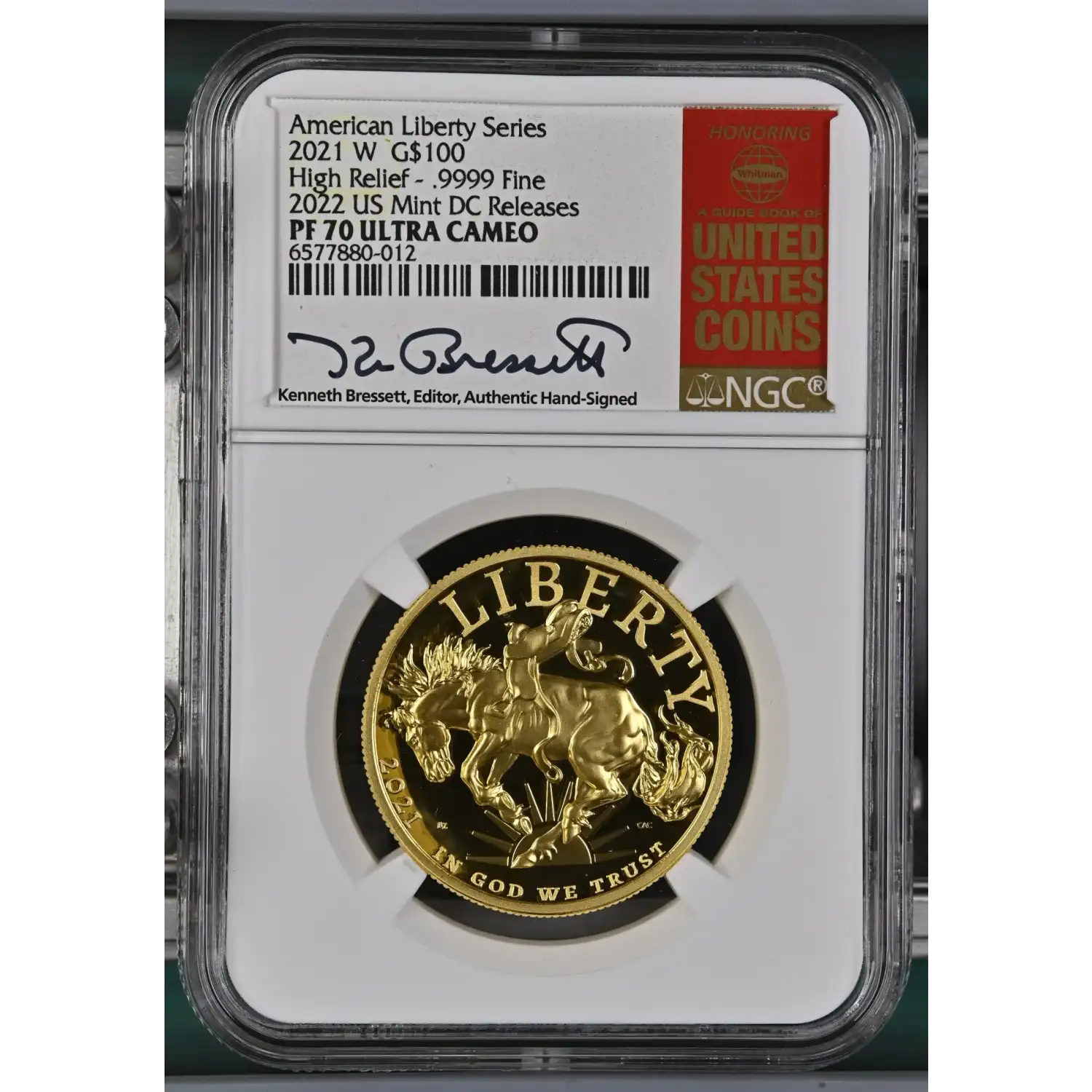 2021-W American Liberty Gold NGC PF-70 ULTRA CAMEO HIGH RELIEF BRONCO