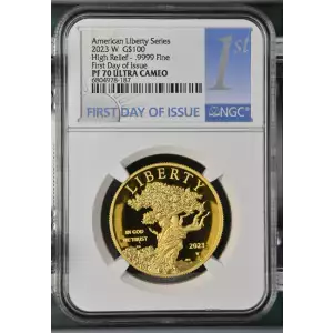 2023 W High Relief - .9999 Fine First Day of Issue American Liberty Series ULTRA CAMEO (2)