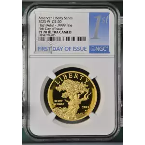 2023 W High Relief - .9999 Fine First Day of Issue American Liberty Series ULTRA CAMEO (2)