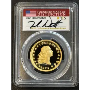 2024 $1 Flowing Hair High Relief Au 230th Anniversary Advanced Release John Dannreuthe, DCAM