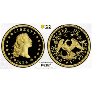 2024 $1 Flowing Hair High Relief Au 230th Anniversary First Strike, DCAM (2)