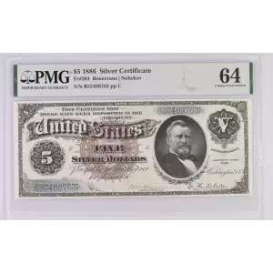 $5 1886 Large Brown Silver Certificates 264