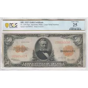 $50 1922 Gold Gold Certificates 1200 (2)