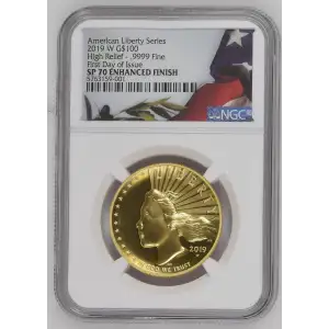 2019 High Relief - .9999 Fine First Day of Issue American Liberty Series ENHANCED FINISH (2)