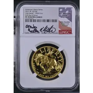 2021 W High Relief - .9999 Fine First Day of Issue American Liberty Series ULTRA CAMEO (2)