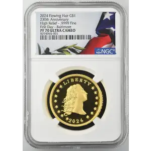 2024 Flowing 230th Anniversary - FDB High Relief - .9999 Fine ULTRA CAMEO (2)