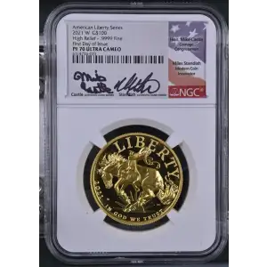 2021 W High Relief - .9999 Fine First Day of Issue American Liberty Series ULTRA CAMEO (2)