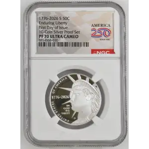 1776-2026 S Enduring Liberty - FDI 10-Coin Silver Proof Set ULTRA CAMEO (2)