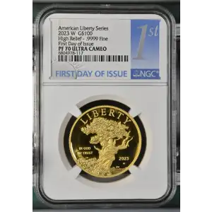 2023 W High Relief - .9999 Fine First Day of Issue American Liberty Series ULTRA CAMEO (2)