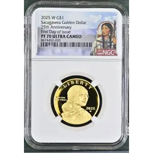 2025 Sacagawea Golden Dollar 25th Anniversary - FDOI ULTRA CAMEO (2)