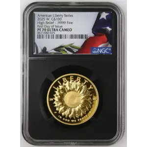 2025 W High Relief - .9999 Fine First Day of Issue American Liberty Series ULTRA CAMEO (2)
