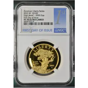 2023 W High Relief - .9999 Fine First Day of Issue American Liberty Series ULTRA CAMEO (2)