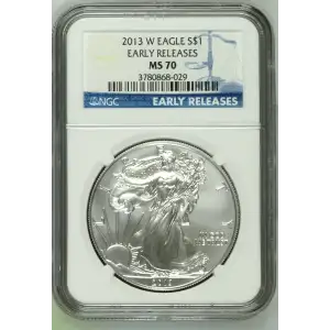 2013 W BURNISHED SILVER EAGLE EARLY RELEASES (2)