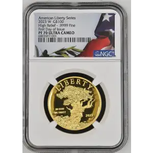 2023 W High Relief - .9999 Fine First Day of Issue American Liberty Series ULTRA CAMEO (2)