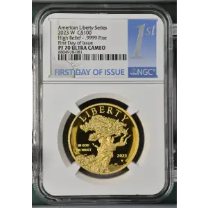 2023 W High Relief - .9999 Fine First Day of Issue American Liberty Series ULTRA CAMEO (2)