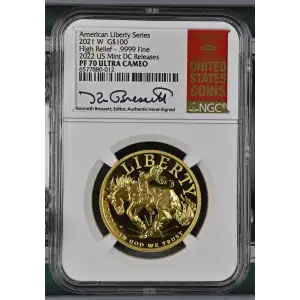 2021 W High Relief - .9999 Fine 2022 US Mint DC Releases American Liberty Series ULTRA CAMEO (2)