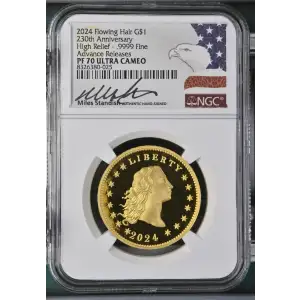 2024 Flowing 230th Anniversary - AR High Relief - .9999 Fine ULTRA CAMEO (2)