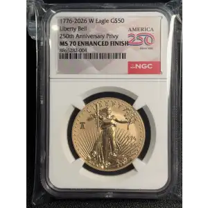 1776-2026 W Liberty Bell 250th Anniversary Privy ENHANCED FINISH