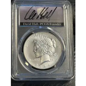 2024 $1 Peace Dollar First Day of Issue David Hall