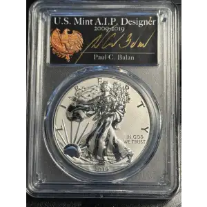 2019-S $1 Silver Eagle Enhanced Rev PR First Day of Issue Paul C. Balan