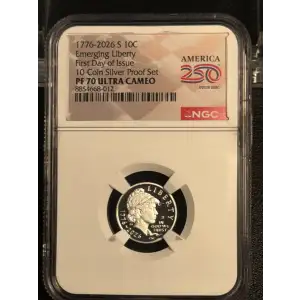 1776-2026 S Emerging Liberty - FDI 10-Coin Silver Proof Set ULTRA CAMEO