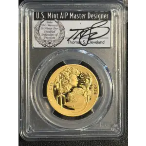 2024-W $100 Liberty & Britannia Au First Day of Issue Cleveland Wreath, DCAM