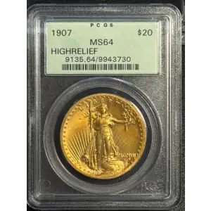 1907 $20 High Relief, Wire Edge (2)