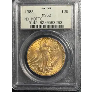1908 $20 No Motto