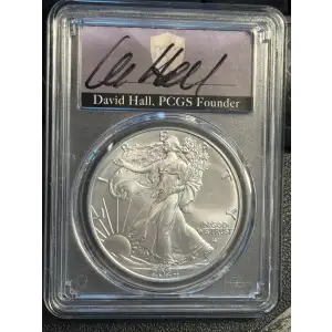 2024 $1 Silver Eagle First Day of Issue David Hall
