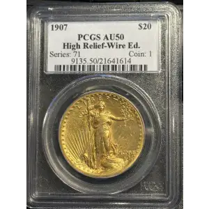 1907 $20 High Relief, Wire Edge