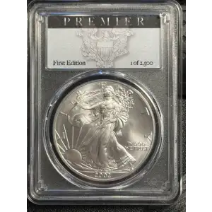 2002 $1 Silver Eagle Premier LE 1 of 2500