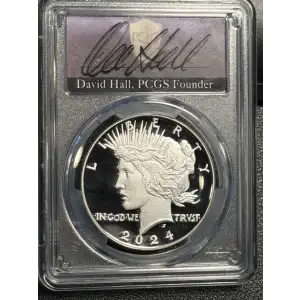 2024-S $1 Peace Dollar First Day of Issue David Hall, DCAM