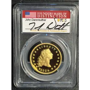 2024 $1 Flowing Hair High Relief Au 230th Anniversary Advanced Release John Dannreuthe, DCAM