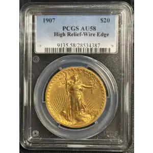 1907 $20 High Relief, Wire Edge