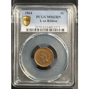 1864 1C L on Ribbon, BN (2)