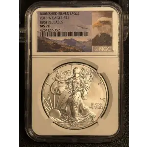 2015 W BURNISHED SILVER EAGLE FIRST RELEASES