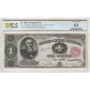 $1 1891 Small Red Treasury or Coin Notes 351 (2)