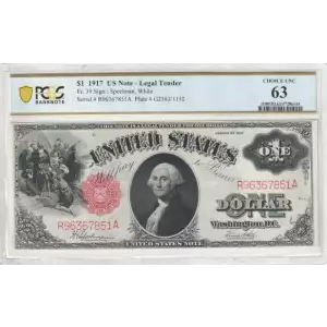 $1 1917 Small Red, scalloped Legal Tender Issues 39 (2)